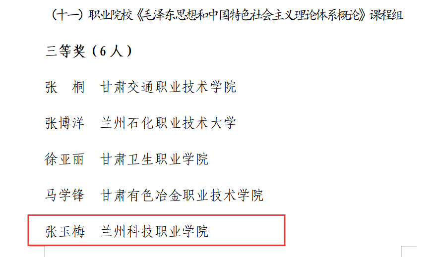 喜报 | 我院教师在第三届甘肃省大中小学思政课教师“大比武”教学展示活动中获佳绩